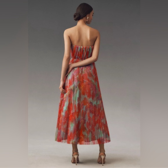 HUTCH Corene Pleated Strapless Mesh Gown - Picture 2 of 7